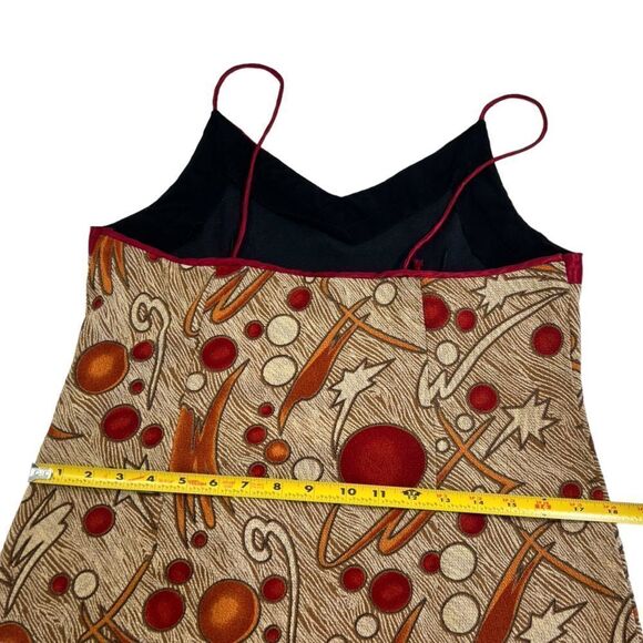 Rare Vintage 90s Retro Y2K Abstract Stretchy Spaghetti Strap Mini Dress - Picture 11 of 15